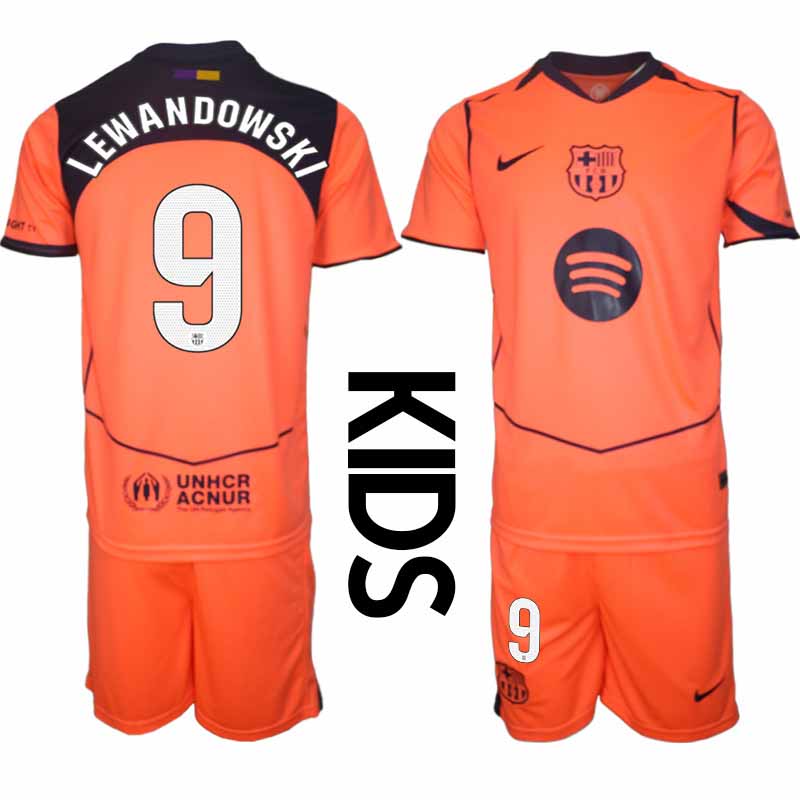 FC Barcelona Robert Lewandowski #9 Barn Tredjeställ 2025-26 Tröja + Shorts 1 FC Barcelona Robert Lewandowski #9 Barn Tredjeställ 2025-26 Tröja + Shorts