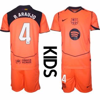 FC Barcelona Ronald Araujo #4 Barn Tredjeställ 2025-26 Tröja + Shorts