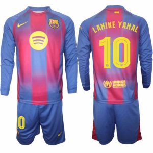 FC Barcelona UEFA Champions League Hemmaställ Herr 2025/26 – Lamine Yamal #10 Långärmad Tröja + Shorts