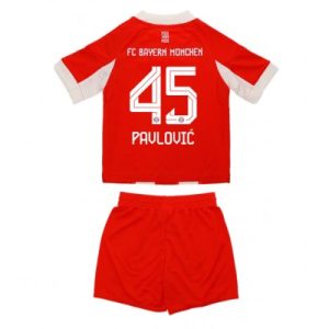 FC Bayern München Barn Hemmaställ 2025/26 Aleksandar Pavlović #45 Kortärmad + Shorts