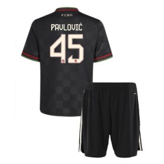 FC Bayern München Barn Tredjeställ 2025/26 Aleksandar Pavlović #45 Kortärmad + Shorts