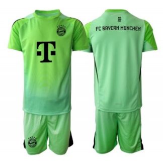 FC Bayern München Grön Målvakt Hemmatröja Barn 2025–26 Kortärmad + Shorts