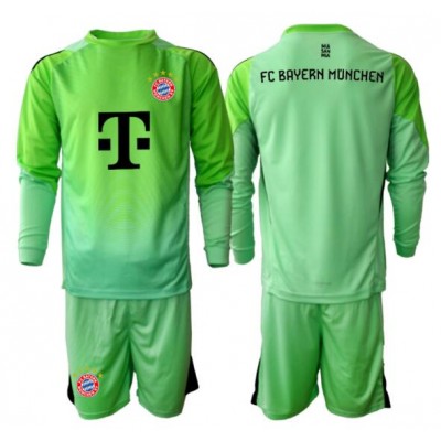 FC Bayern München Grön Målvakt Hemmatröja Barn 2025–26 Långärmad + Shorts