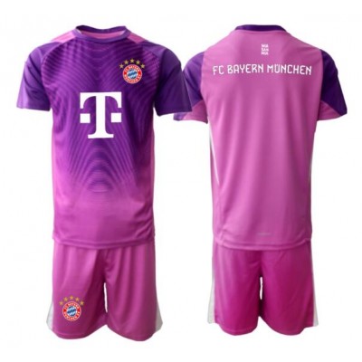FC Bayern München Lila Målvakt Tredjetröja Barn 2025–26 Kortärmad + Shorts