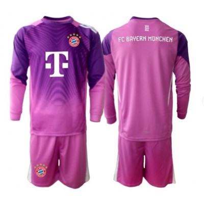 FC Bayern München Lila Målvakt Tredjetröja Barn 2025–26 Långärmad + Shorts