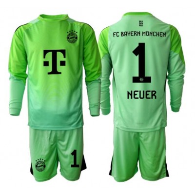 FC Bayern München Manuel Neuer #1 Grön Målvakt Hemmaställ Barn 2025–26 Långärmad Tröja + Shorts FC Bayern München Manuel Neuer #1 Grön Målvakt Hemmaställ Barn 2025–26 Långärmad Tröja + Shorts