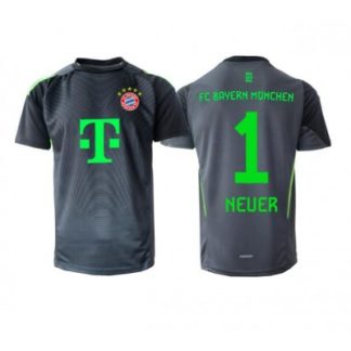 FC Bayern München Manuel Neuer #1 Svart/Grå Målvakt Bortatröja Herr 2025–26 Kortärmad