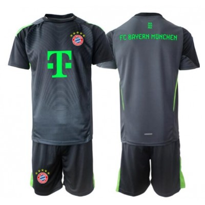 FC Bayern München Svart/Grå Målvakt Bortatröja Barn 2025–26 Kortärmad + Shorts