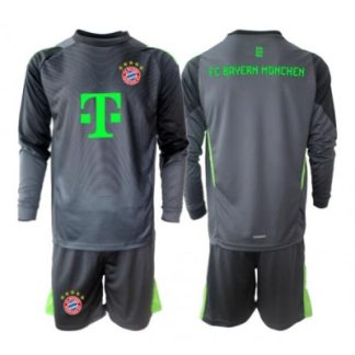FC Bayern München Svart/Grå Målvakt Bortatröja Barn 2025–26 Långärmad + Shorts
