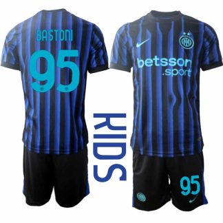 Inter Milan Alessandro Bastoni #95 Barn Hemmaställ 2025-26 Tröja + Shorts