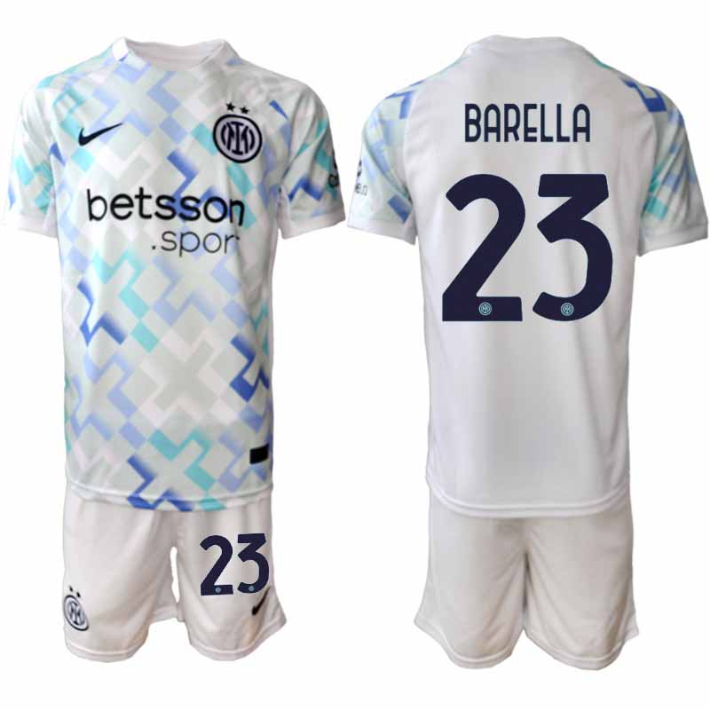 Inter Milan Nicolò Barella #23 Herr Bortaställ 2025-26 Tröja + Shorts 1 Inter Milan Nicolò Barella #23 Herr Bortaställ 2025-26 Tröja + Shorts
