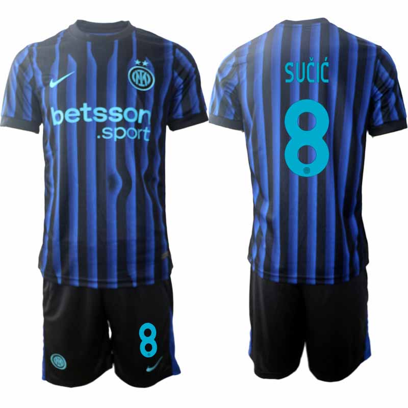 Inter Milan Petar Sučić #8 Herr Hemmaställ 2025-26 Tröja + Shorts 1 Inter Milan Petar Sučić #8 Herr Hemmaställ 2025-26 Tröja + Shorts