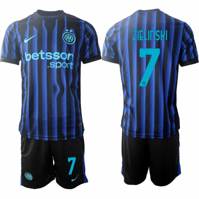 Inter Milan Piotr Zieliński #7 Herr Hemmaställ 2025-26 Tröja + Shorts Inter Milan Piotr Zieliński #7 Herr Hemmaställ 2025-26 Tröja + Shorts