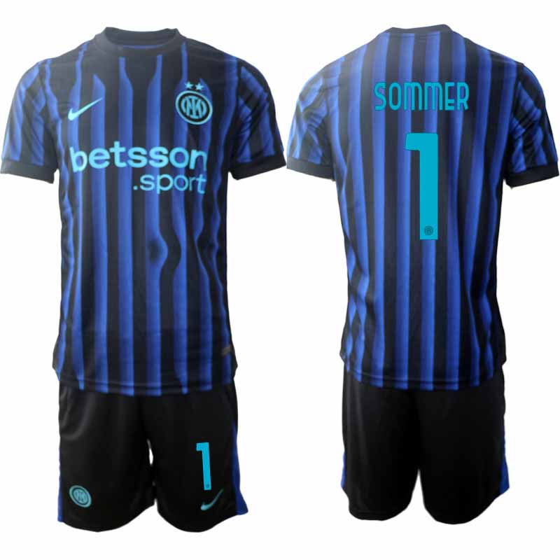 Inter Milan Yann Sommer #1 Herr Hemmaställ 2025-26 Tröja + Shorts