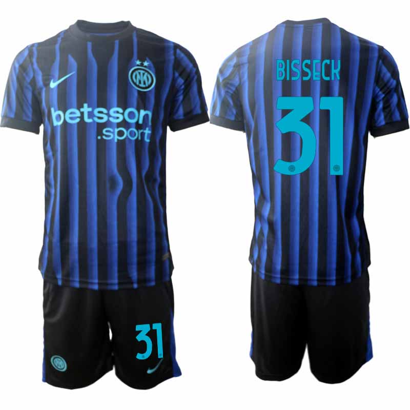 Inter Milan Yann‑Aurel Bisseck #31 Herr Hemmaställ 2025-26 Tröja + Shorts 1 Inter Milan Yann‑Aurel Bisseck #31 Herr Hemmaställ 2025-26 Tröja + Shorts