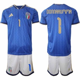 Italien 2026 FIFA VM Herr Hemmaställ #1 Gianluigi Donnarumma Tröja + Shorts