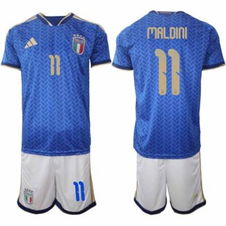 Italien 2026 FIFA VM Herr Hemmaställ #11 Daniel Maldini Tröja + Shorts