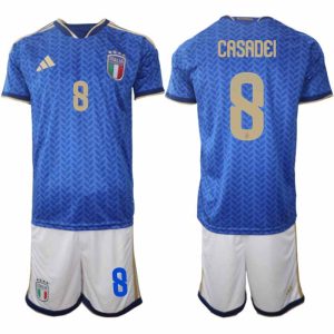 Italien 2026 FIFA VM Herr Hemmaställ #8 Cesare Casadei Tröja + Shorts