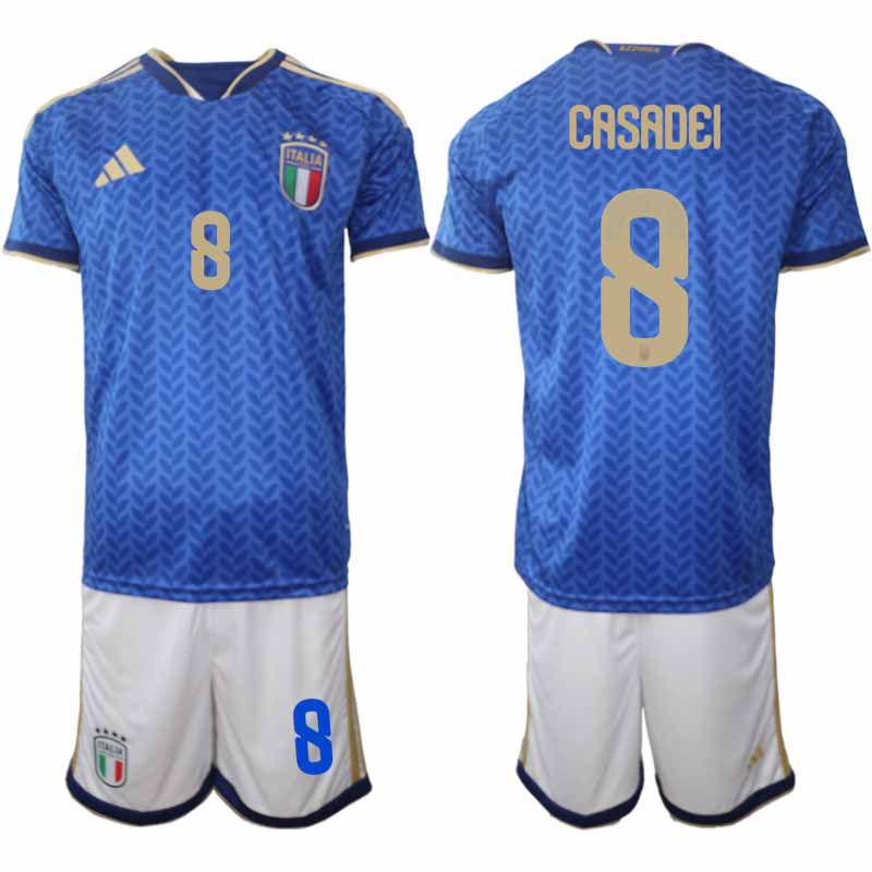 Italien 2026 FIFA VM Herr Hemmaställ #8 Cesare Casadei Tröja + Shorts 1 Italien 2026 FIFA VM Herr Hemmaställ #8 Cesare Casadei Tröja + Shorts