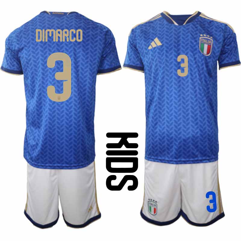 Italien 2026 VM Hemmaställ Barn Federico Dimarco #3 Tröja + Shorts 1 Italien 2026 VM Hemmaställ Barn Federico Dimarco #3 Tröja + Shorts
