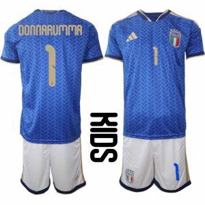 Italien 2026 VM Hemmaställ Barn Gianluigi Donnarumma #1 Tröja + Shorts