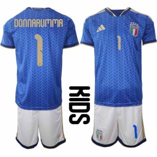 Italien 2026 VM Hemmaställ Barn Gianluigi Donnarumma #1 Tröja + Shorts