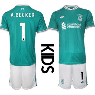 Liverpool FC Alisson Becker #1 Barn Tredjeställ 2025-26 Tröja + Shorts