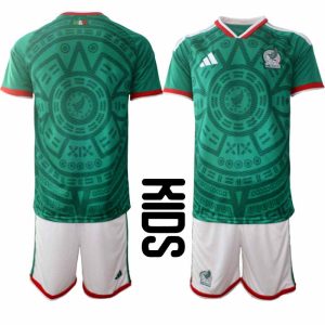 Mexiko 2026 VM Hemmaställ Barn Kortärmad Fotbollströja + Shorts