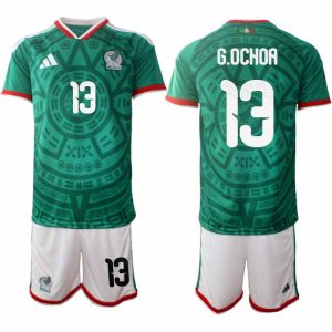 Mexiko 2026 VM Hemmaställ Herr Guillermo Ochoa #13 Kortärmad Fotbollströja + Shorts