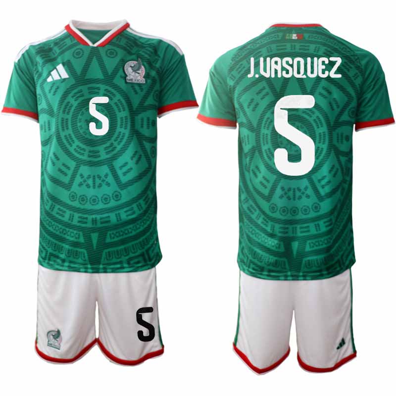 Mexiko 2026 VM Hemmaställ Herr Johan Vásquez #5 Kortärmad Fotbollströja + Shorts