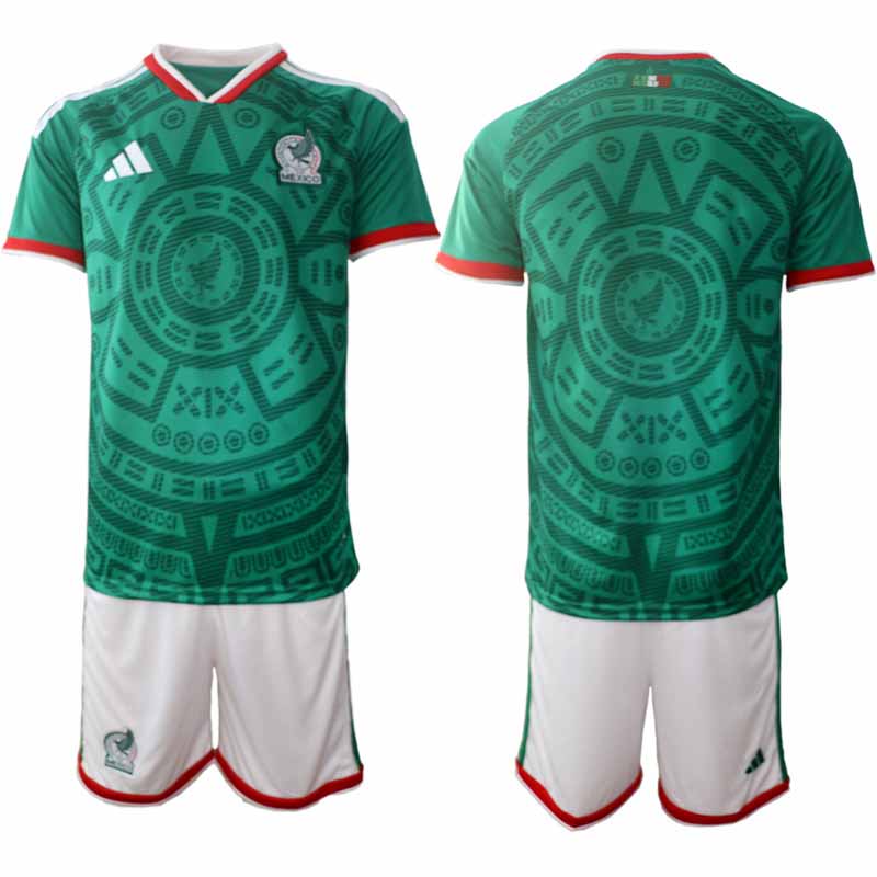 Mexiko 2026 VM Hemmaställ Herr Kortärmad Fotbollströja + Shorts 1 Mexiko 2026 VM Hemmaställ Herr Kortärmad Fotbollströja + Shorts