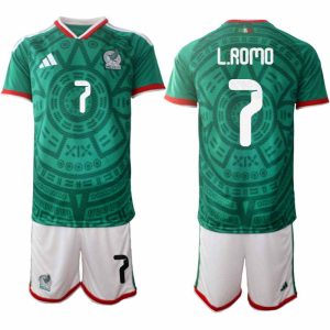 Mexiko 2026 VM Hemmaställ Herr Luis Romo #7 Kortärmad Fotbollströja + Shorts