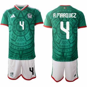 Mexiko 2026 VM Hemmaställ Herr Rafael Marquez #4 Kortärmad Fotbollströja + Shorts