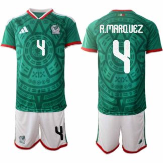 Mexiko 2026 VM Hemmaställ Herr Rafael Marquez #4 Kortärmad Fotbollströja + Shorts