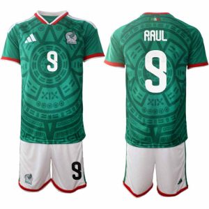 Mexiko 2026 VM Hemmaställ Herr Raúl Jiménez #9 Kortärmad Fotbollströja + Shorts