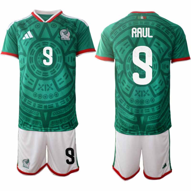 Mexiko 2026 VM Hemmaställ Herr Raúl Jiménez #9 Kortärmad Fotbollströja + Shorts 1 Mexiko 2026 VM Hemmaställ Herr Raúl Jiménez #9 Kortärmad Fotbollströja + Shorts