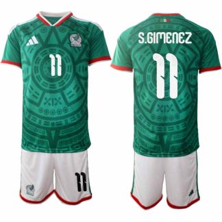 Mexiko 2026 VM Hemmaställ Herr Santiago Giménez #11 Kortärmad Fotbollströja + Shorts
