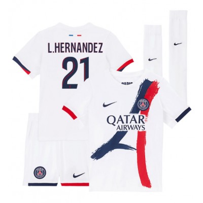 Paris Saint-Germain Barn Bortaställ 2025/26 Lucas Hernandez 21 Kortärmad Tröja + Shorts 1 Paris Saint-Germain Barn Bortaställ 2025/26 Lucas Hernandez 21 Kortärmad Tröja + Shorts