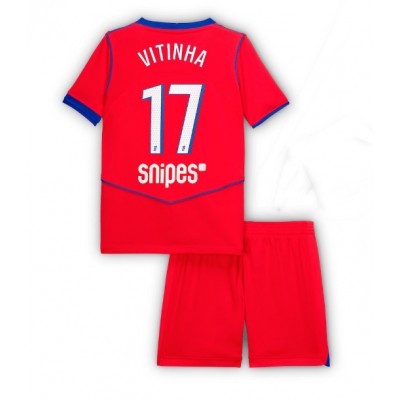 Paris Saint-Germain Barn Tredjeställ 2025/26 Vitinha 17 Kortärmad Tröja + Shorts