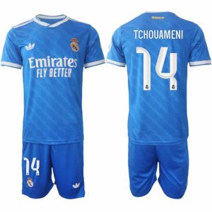 Real Madrid Aurélien Tchouaméni #14 Herr Tredjeställ 2025-26 Tröja + Shorts