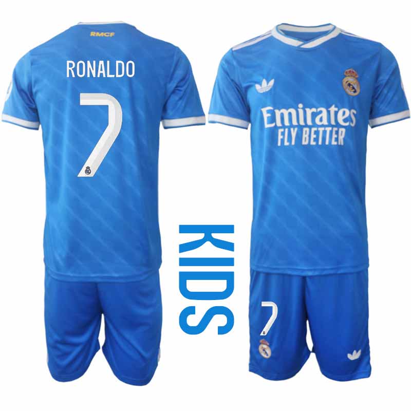 Real Madrid Cristiano Ronaldo #7 Barn Tredjeställ 2025-26 Tröja + Shorts Real Madrid Cristiano Ronaldo #7 Barn Tredjeställ 2025-26 Tröja + Shorts