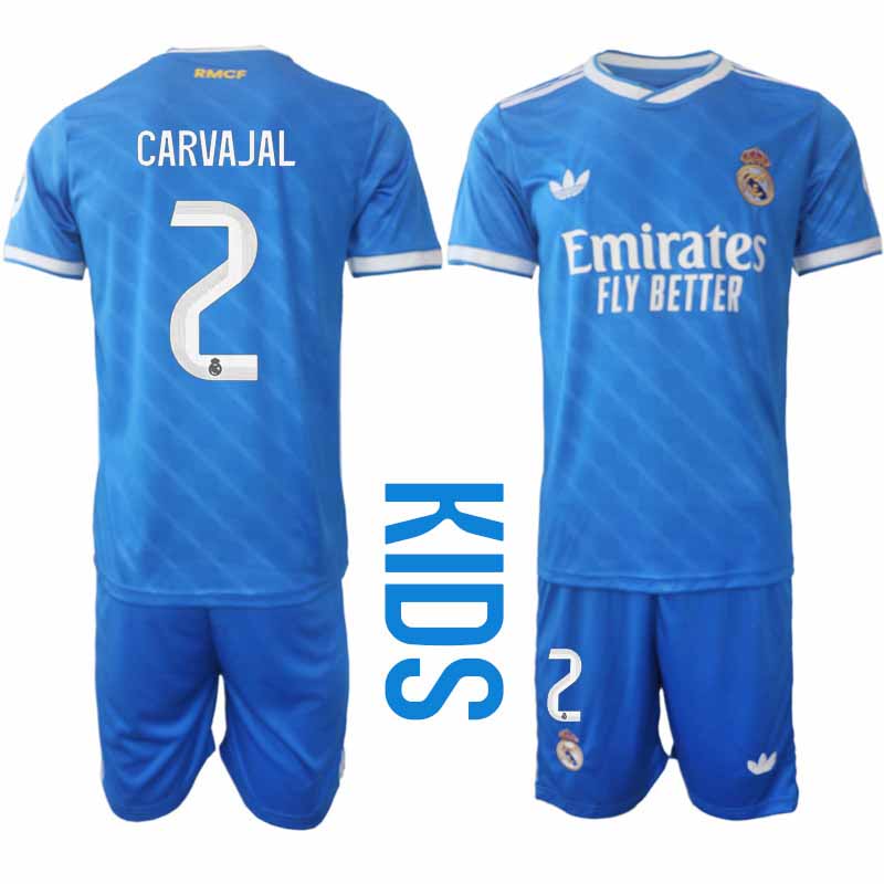 Real Madrid Dani Carvajal #2 Barn Tredjeställ 2025-26 Tröja + Shorts 1 Real Madrid Dani Carvajal #2 Barn Tredjeställ 2025-26 Tröja + Shorts