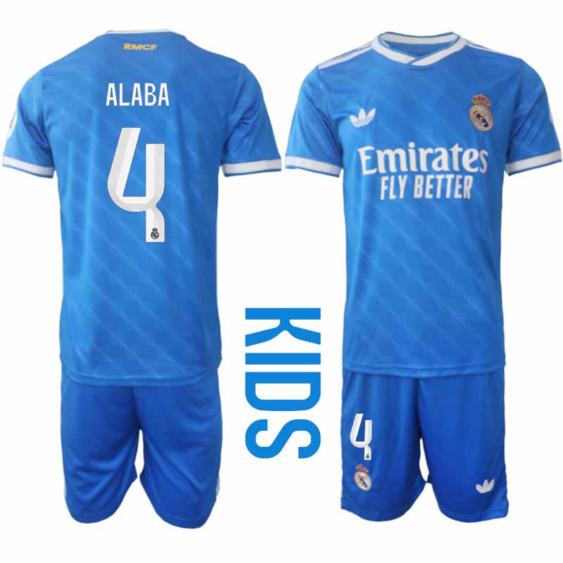 Real Madrid David Alaba #4 Barn Tredjeställ 2025-26 Tröja + Shorts 1 Real Madrid David Alaba #4 Barn Tredjeställ 2025-26 Tröja + Shorts