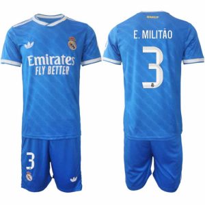 Real Madrid Éder Militão #3 Herr Tredjeställ 2025-26 Tröja + Shorts
