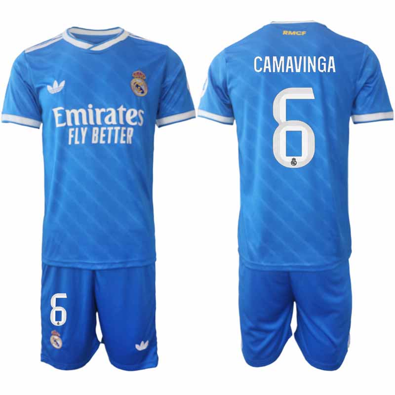 Real Madrid Eduardo Camavinga #6 Herr Tredjeställ 2025-26 Tröja + Shorts 1 Real Madrid Eduardo Camavinga #6 Herr Tredjeställ 2025-26 Tröja + Shorts