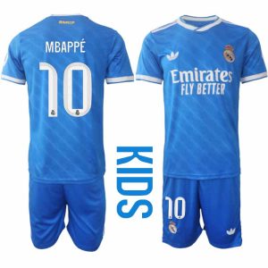 Real Madrid Kylian Mbappé #10 Barn Tredjeställ 2025-26 Tröja + Shorts