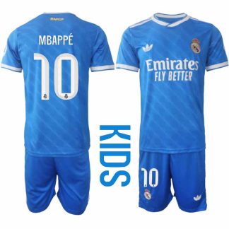 Real Madrid Kylian Mbappé #10 Barn Tredjeställ 2025-26 Tröja + Shorts