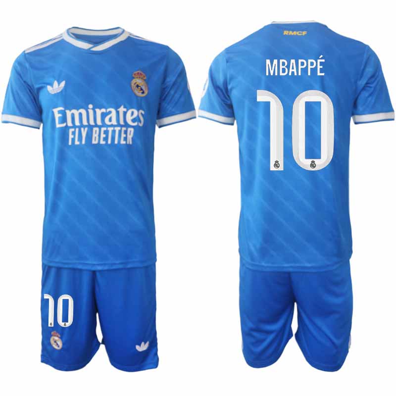 Real Madrid Kylian Mbappé #10 Tredjeställ 2025/26 Herr Fotbollströja med Shorts 1 Real Madrid Kylian Mbappé #10 Herr Tredjeställ 2025-26 Tröja + Shorts