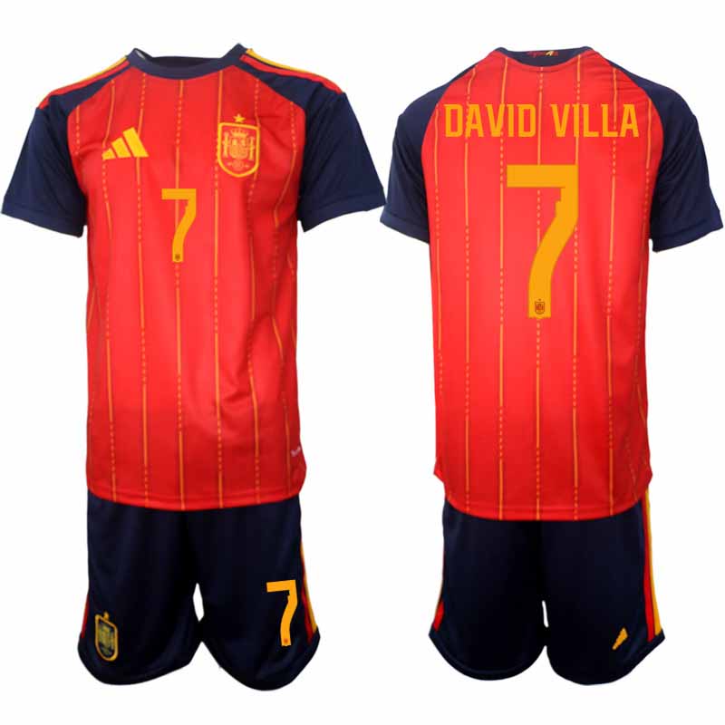 Spanien 2026 VM Hemmaställ Herr David Villa #7 Kortärmad Fotbollströja + Shorts 1 Spanien 2026 VM Hemmaställ Herr David Villa #7 Kortärmad Fotbollströja + Shorts