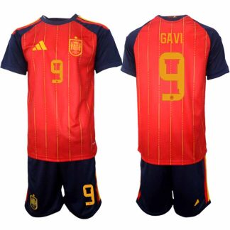 Spanien 2026 VM Hemmaställ Herr Gavi #9 Kortärmad Fotbollströja + Shorts